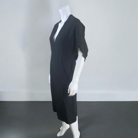 NWT Zara X Narciso Rodriguez Midi Dress Deep V-Neck Black, size Large - Picture 13 of 16